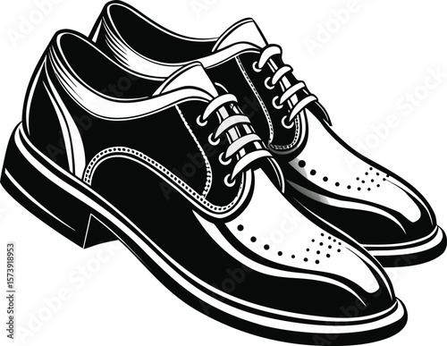 Elegant black and white shoes illustrate classic formal fashion with sleek laces and refined craftsmanship for a sharp look.