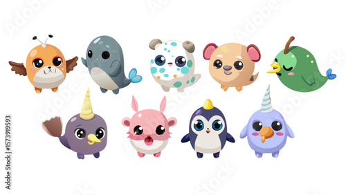 Whimsical 3D Pastel Animal Figurines – Cute Clay-Style Creatures in Kawaii Cartoon Design for Kids and Decor