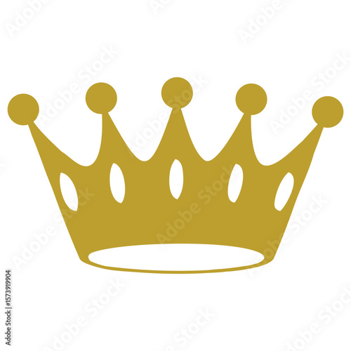 Golden 3D crown with red and green diamonds representing royalty and luxury