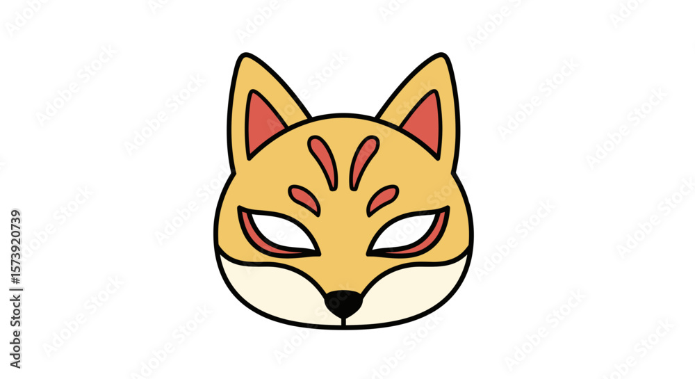 Fototapeta premium Fox mask illustration isolated on transparent background 