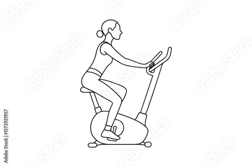 Exercise bike continuous one line drawing minimalism design