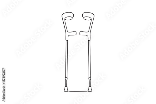 Forearm crutches continuous one line drawing minimalism design