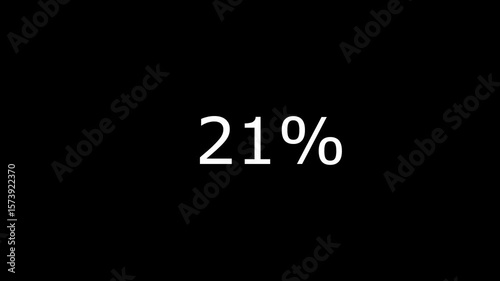 Animated Number Counter in Percentage from 0 to 25 Percent on Black Background.