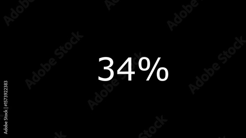 Animated Number Counter in Percentage from 0 to 40 Percent on Black Background.