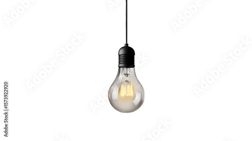 realistic school smart light mockup, angled view with a bulb, isolated on transparent background