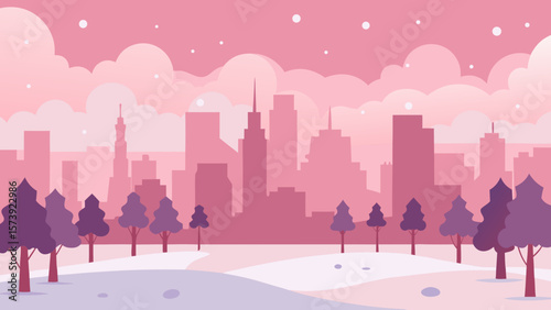 winter landscape with snow