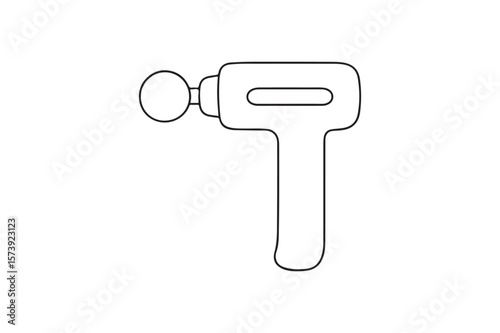 Physical therapy gun continuous one line drawing minimalism design