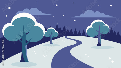 winter landscape with snow