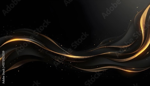 Elegant black background with gold stripes
