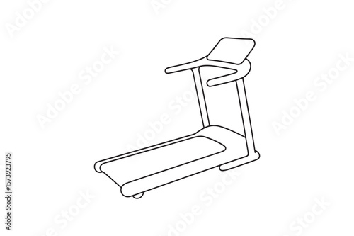 Treadmill continuous one line drawing minimalism design