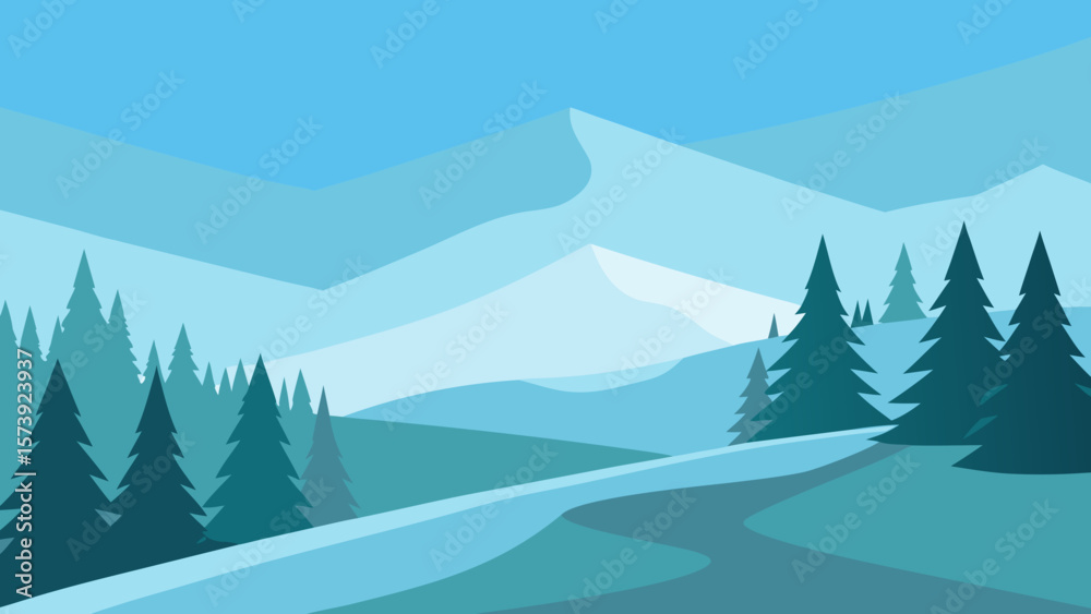 Fototapeta premium winter mountain landscape