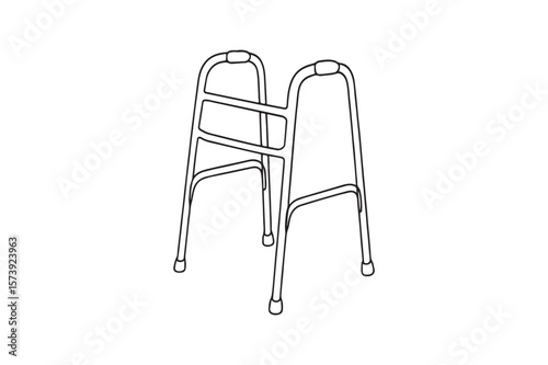 Walker continuous one line drawing minimalism design