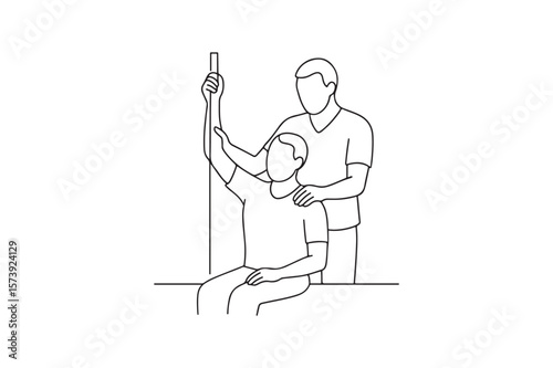 Arm rehabilitation continuous one line drawing minimalism design