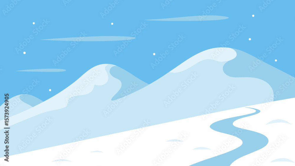 Naklejka premium winter landscape with mountains