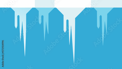 icicles on blue background