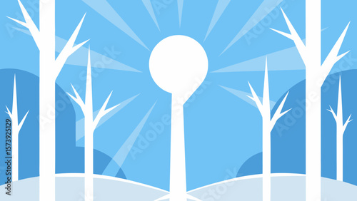 blue winter landscape