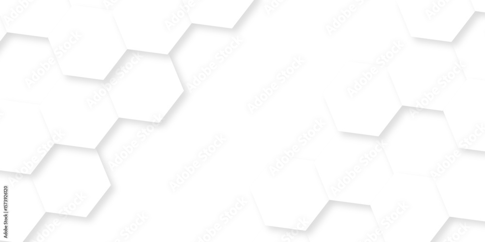Abstract white grid hexagon texture background. Abstract white background with hexagons. Abstract hexagon polygonal pattern background vector. seamless bright white abstract honeycomb background.	
