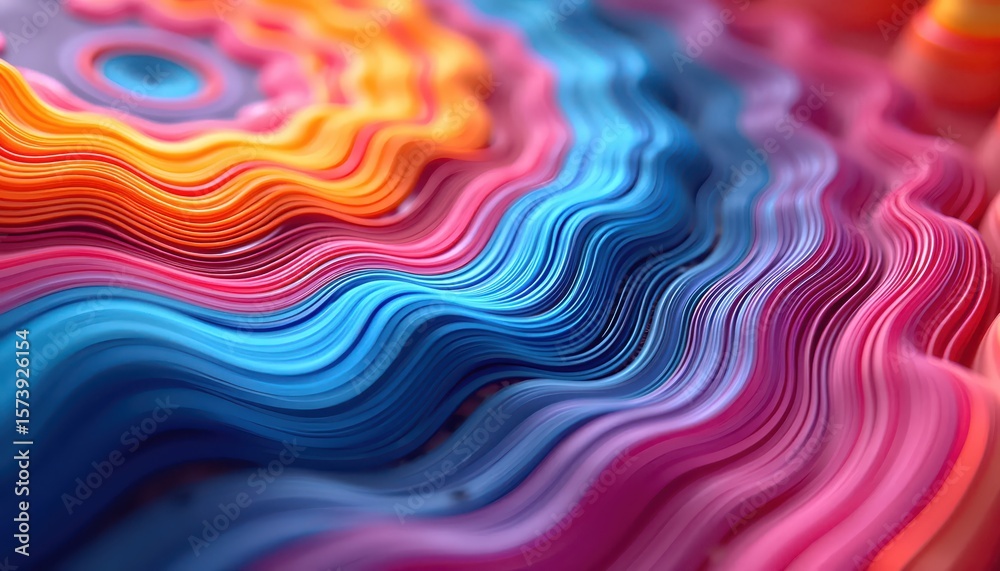 Obraz premium brightly colored waves of water in a dark room