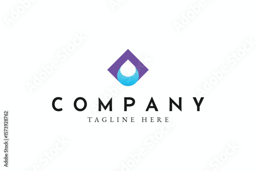 Modern and technology water drop square logo