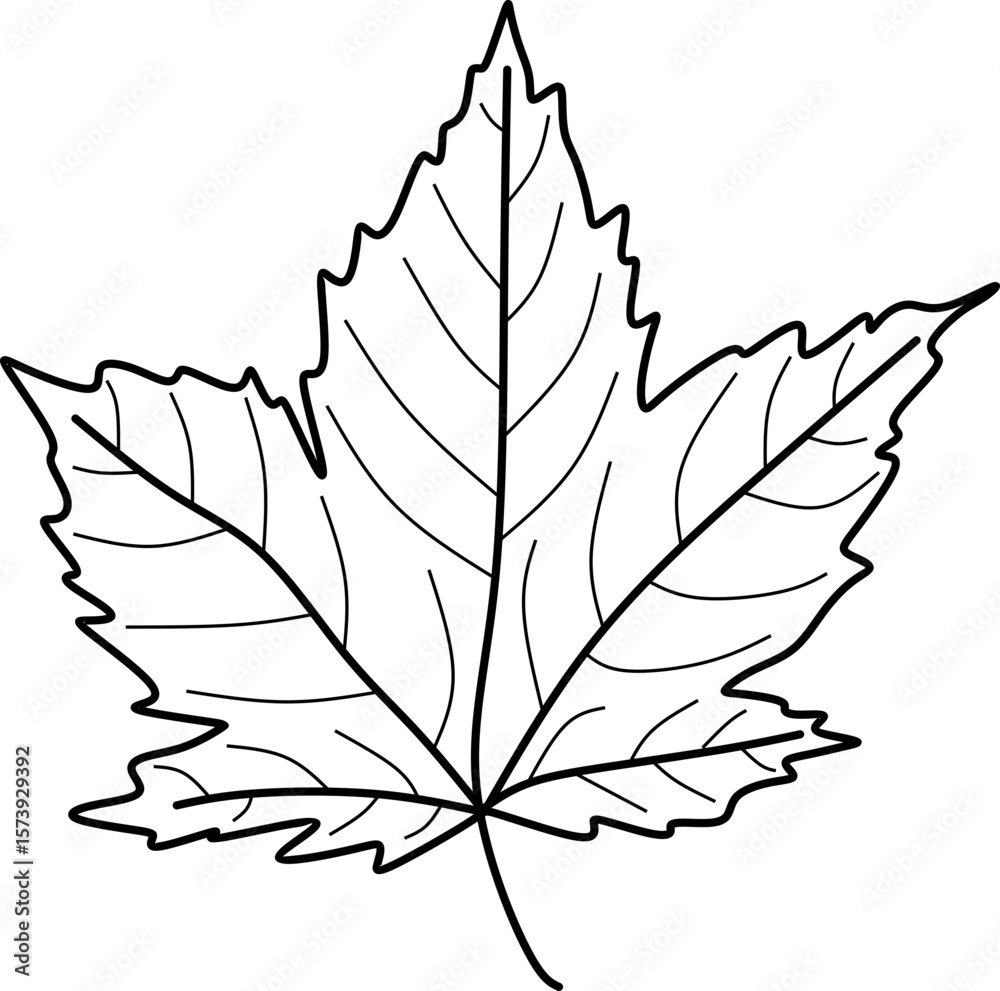 Obraz premium Doodle Fall Leaf