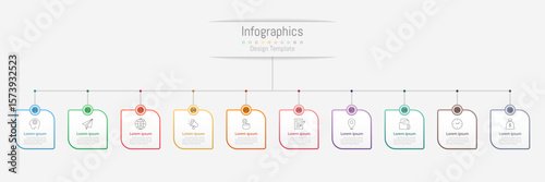 Infographic 10 options design elements for your business data. Vector Illustration.