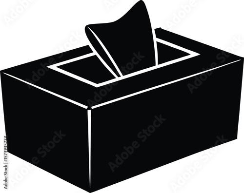 tissue box silhouette vector illustration