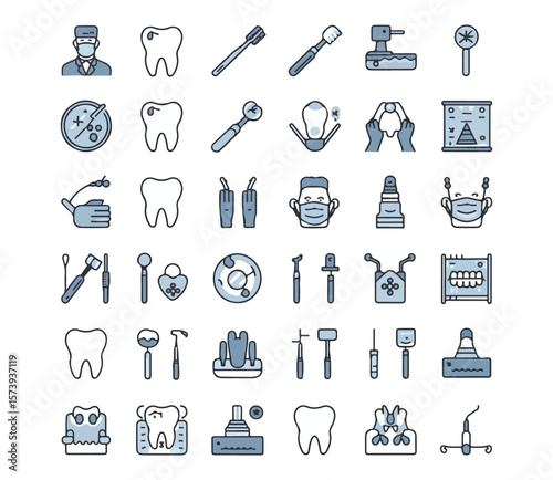 Dental icon set. Dental Clinic icon collection