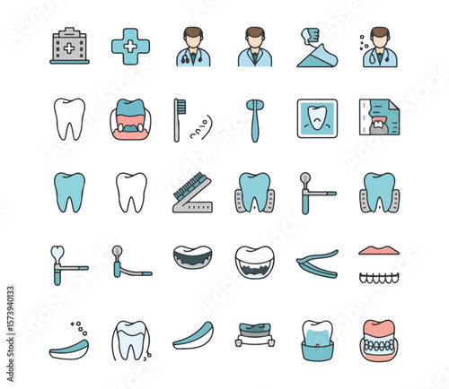 Dental icon set. Dental Clinic icon collection