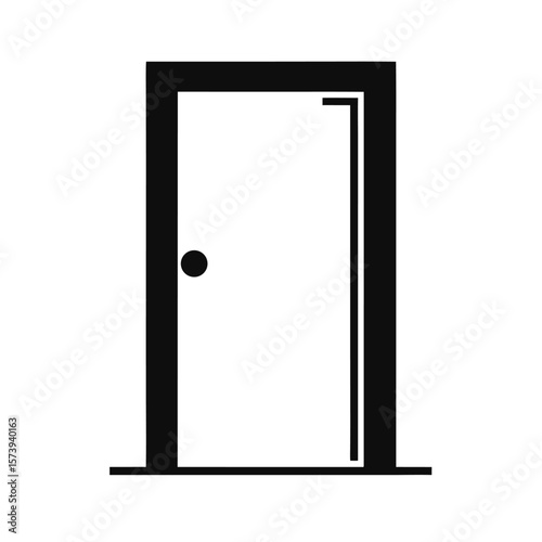 Rectangle door frame silhouette with simple design for minimal architecture and graphics