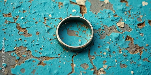 Intertwined rings on a weathered surface, signifying enduring love,  anniversary,  inseparable