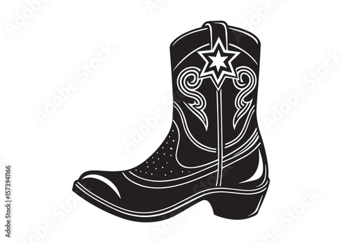Cowboy Boot Vector , Cowboy Boot Icon
