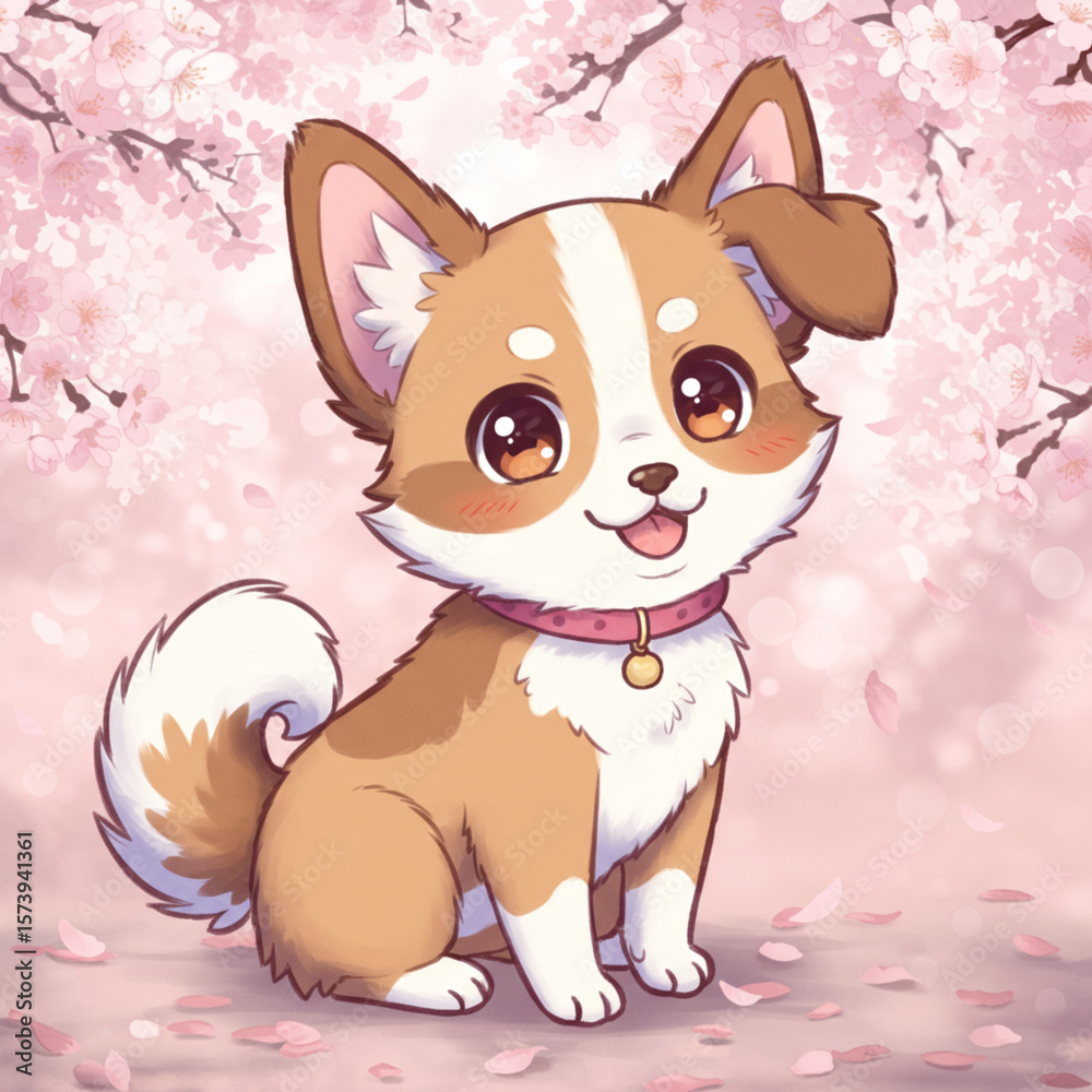 Fototapeta premium Cute Anime Dog
