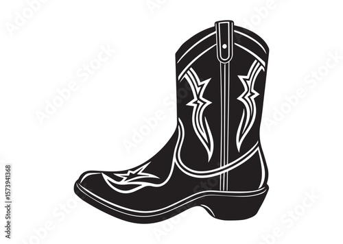 Cowboy Boot Vector , Cowboy Boot Icon