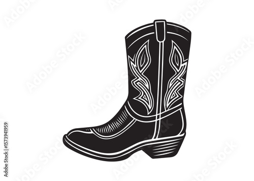 Cowboy Boot Vector , Cowboy Boot Icon