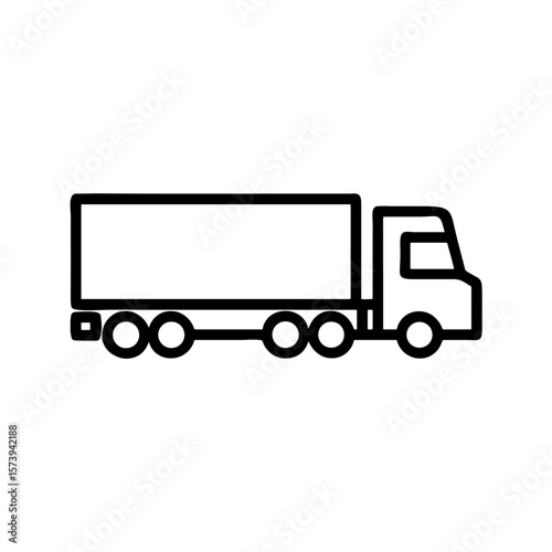 Minimalist Delivery Truck Outline Icon: Logistics, Freight, and Goods Transport Vector