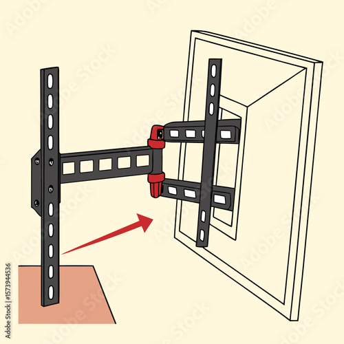 TV wall mount bracket with adjustable arm and monitor support  