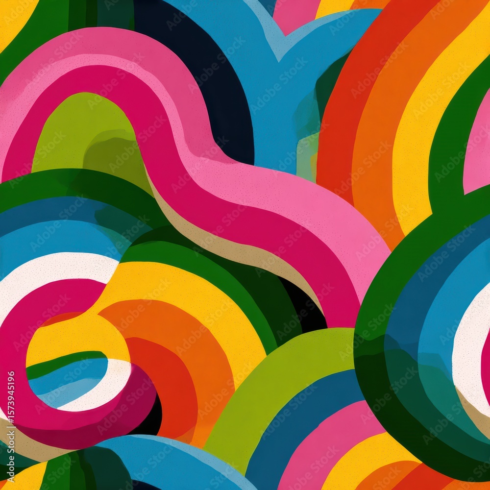 Obraz premium Colorful Abstract Waves in Vibrant Blues, Greens, and Reds