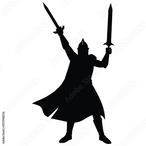 silhouette of a knight