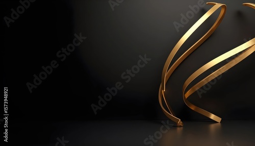 a close up of a gold sculpture on a black surface