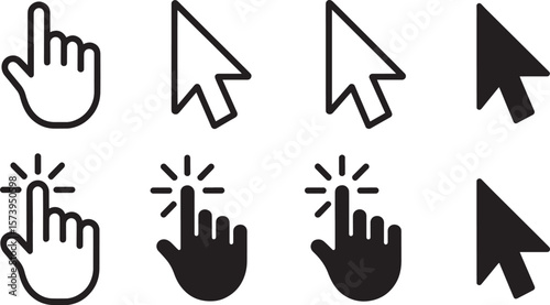 Click or cursor icon set