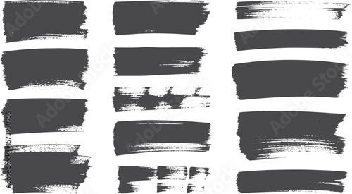 Wallpaper Mural A collection of black ink splashes, grunge textures, and paint stains forms an artistic design element, perfect for a brush stroke banner illustration Torontodigital.ca