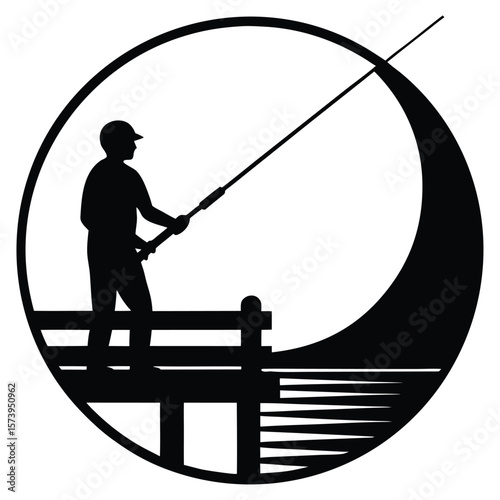 fisherman with fishing rod