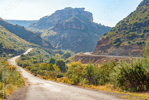 Left, road S1354 in South Africa, right, road B16, Lesotho