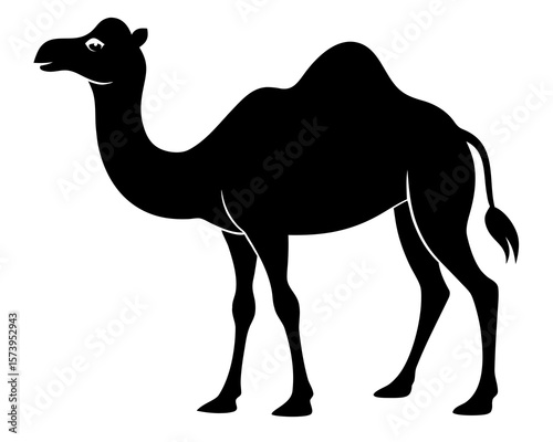 Camel vector black animal silhouette on white background