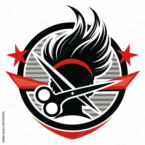 hair cut logo design vector with creative concept for women beauty salon