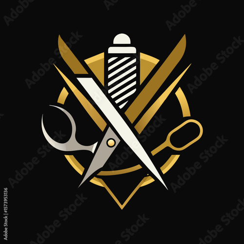 hair cut logo design vector with creative concept for women beauty salon