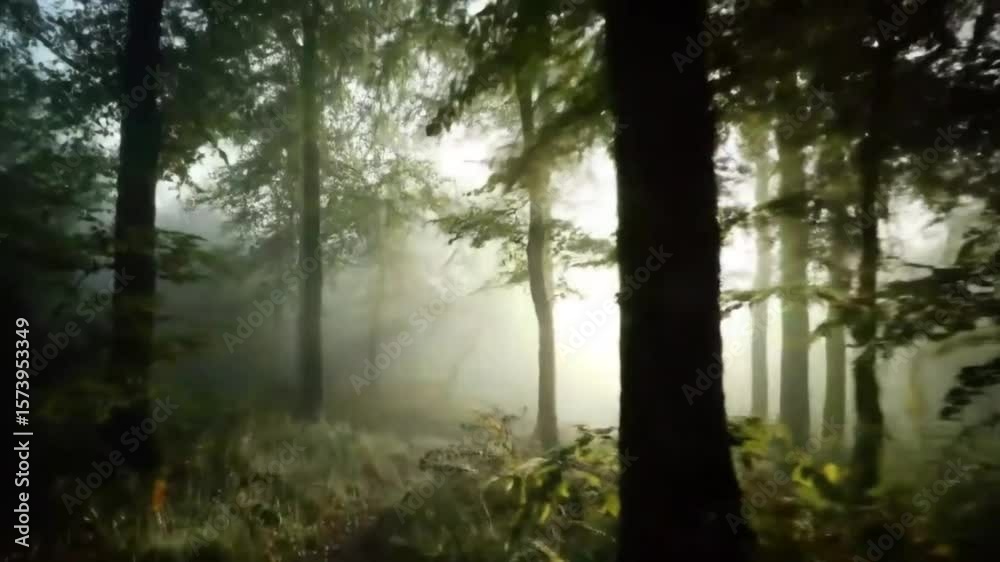 Misty forest scene Misty forest scene
