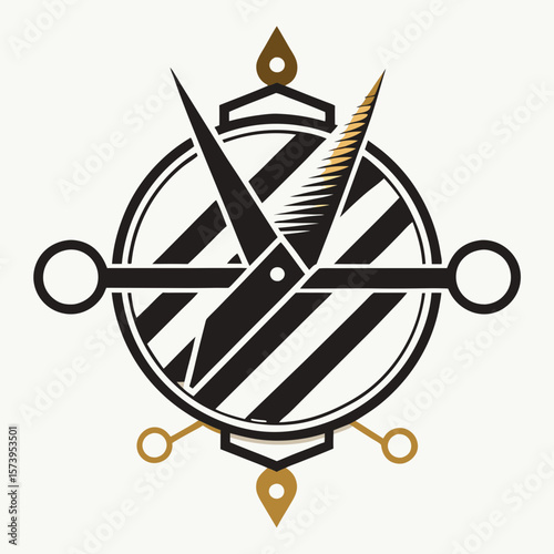 hair cut logo design vector with creative concept for women beauty salon