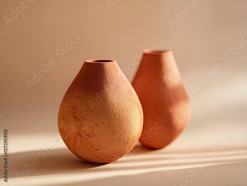 Sustainable jewelry made from clay and paper with soft sunset background tone