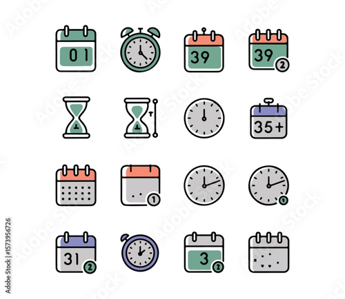 Date And Time related icon set